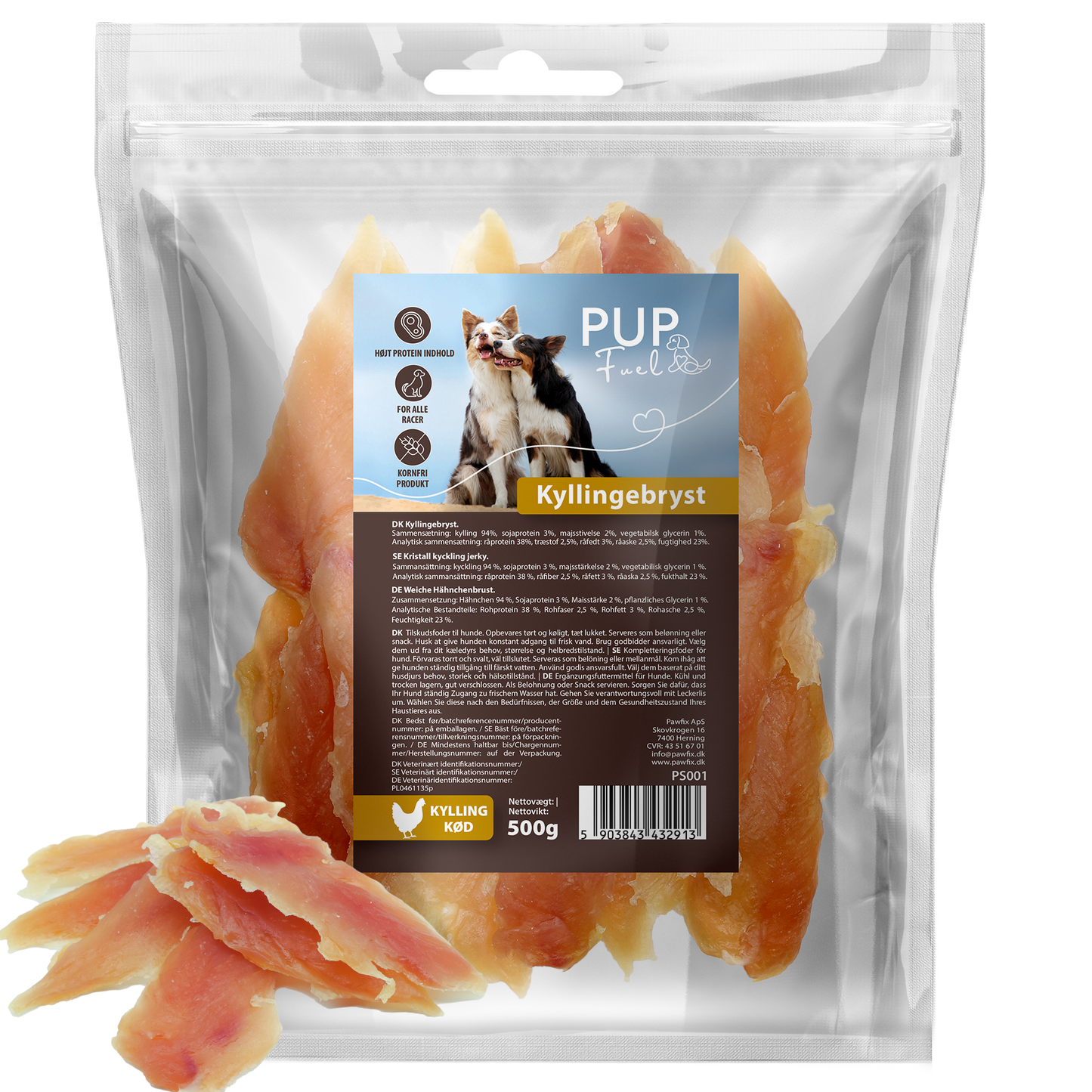 PupFuel – Naturlige Kyllingegodbidder 500 gram