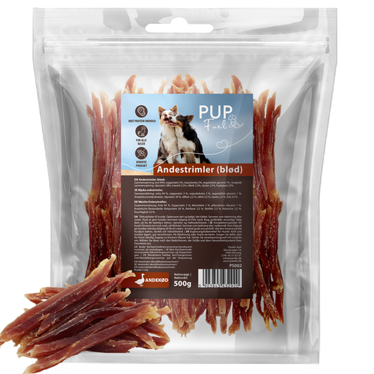 PupFuel – Naturlige Andestrimler (blød) 500 gram