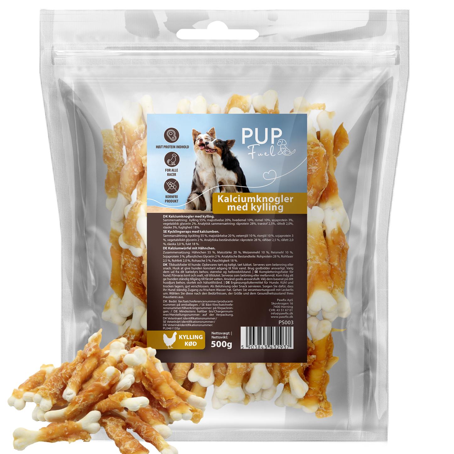 PupFuel – Kalciumknogler med kylling 500 gram