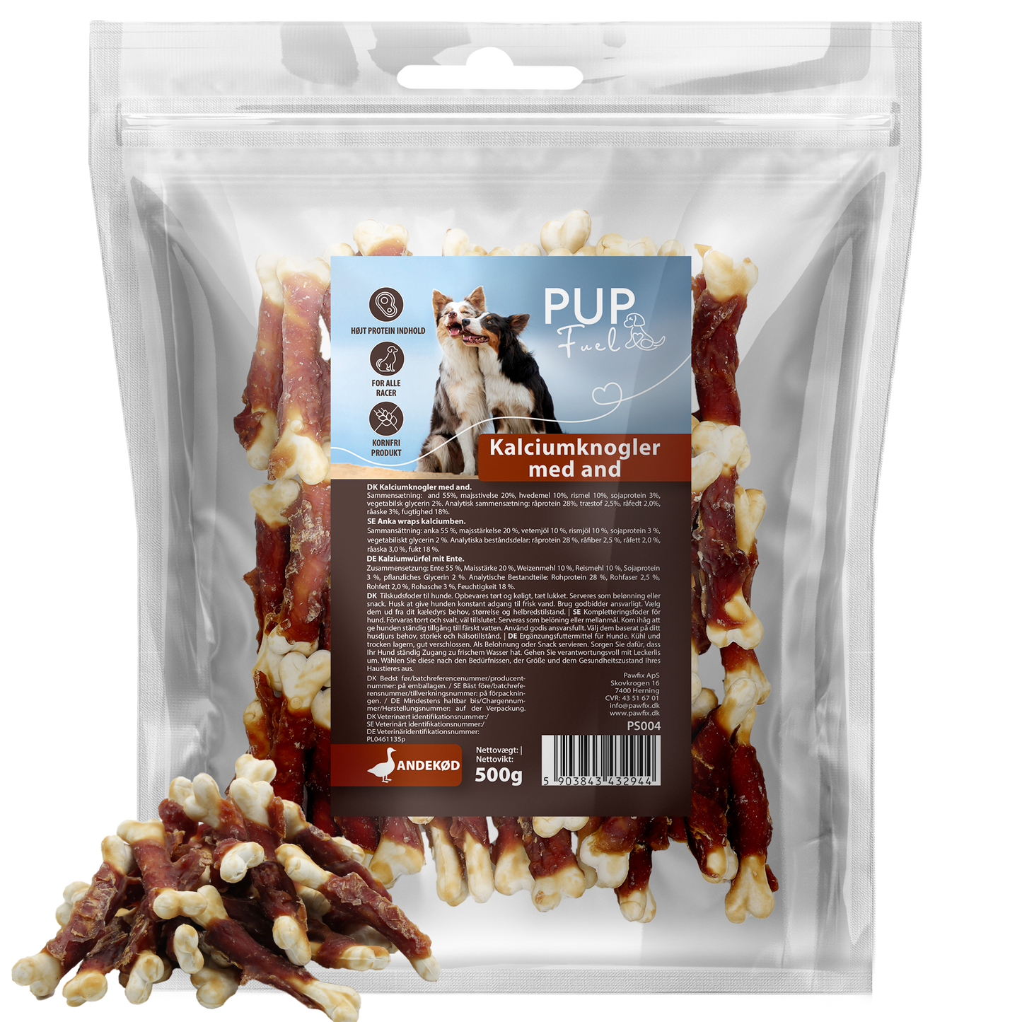 PupFuel – Kalciumknogler med and 500 gram