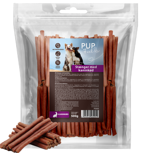 PupFuel – Stænger med kaninkød 500 gram