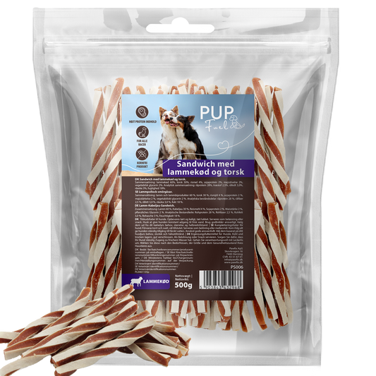 PupFuel – Sandwich med lammekød og torsk 500 gram