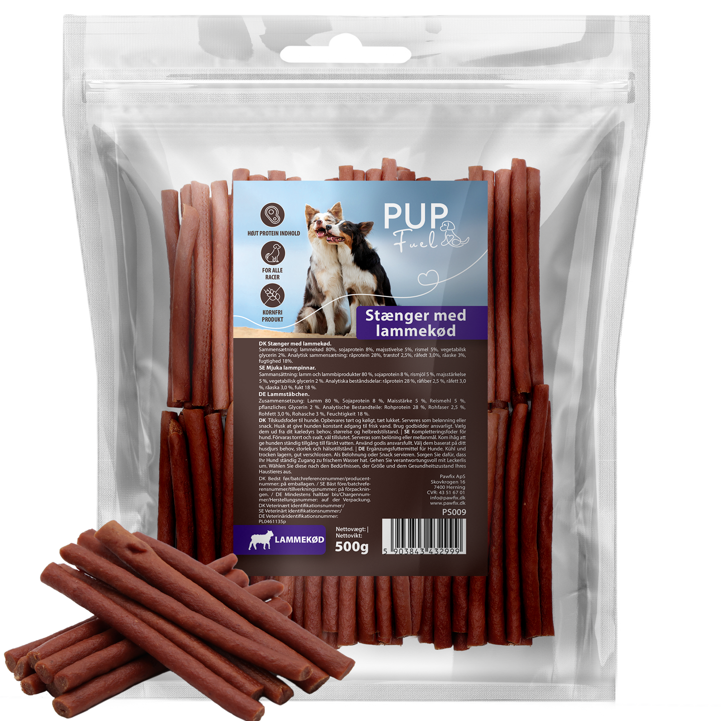 PupFuel Stænger med lammekød (500 g)