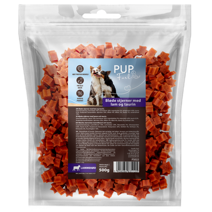 Pupfuel Bløde stjerner med lam og taurin – 500 gram